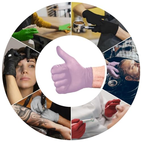 L3 Level 3 Nitrile Gloves - Professional Heavy Duty Disposable Gloves - Latex Free - Fits Snug - Box of 100 - color: Lavender, size: X-Large (Pack of 100)