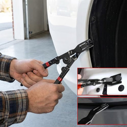 Car Panel Clip Removal Pliers, Auto Door Car Upholstery Trim Clip Removal Tool with Non-Slip Handle, Professional Automotive Fastener Push Pin Pry Pliers for SUV Sedan Lorries