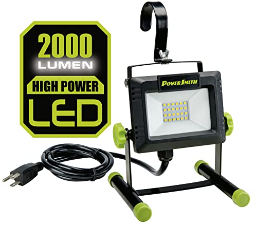 PowerSmith LED Work Light with Metal Stand and Sealed Power Switch 2000 Lumens PWLS020H - size: 2,000 Lumen