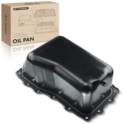A-Premium Engine Oil Pan Sump with Drain Plug Compatible with Jeep Wrangler 2007 2008 2009 2010 2011, V6 3.8L, Replaces 4666153AC