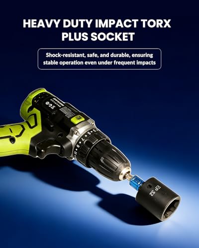 External Torx Plus Socket Set 6 Point EP Socket EP4, EP5, EP6, EP7, EP8, EP10, EP11, EP12, EP14, EP16, EP18, EP20, EP22, EP24, EP26, EP28, EP30, EP32 with 1/2'' 3/8'' 1/4'' Dr E-Torx Plus Sockets 19pc - size: 19PC