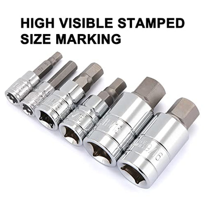 Mayouko 33PCS Master Hex Allen Bit Socket Set, S2 & Cr-V Steel, SAE and Metric, 5/64-Inch to 3/4-Inch, 2mm to 19mm