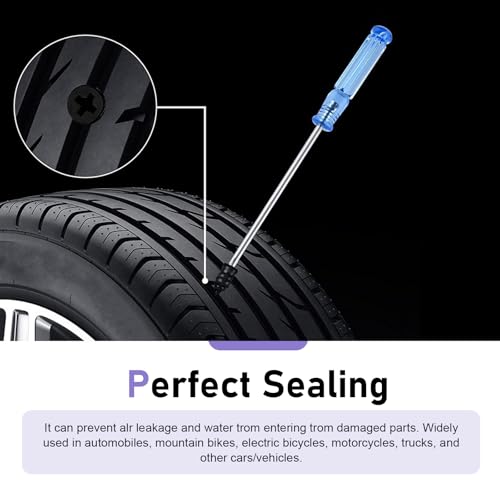 50 PCS Tire Repair Rubber Nail Kit, High-Hardness Rubber Puncture Repair Screws with Tool, Emergency Flat Tire Fix for Car Motorcycle Truck, Universal for Most Cars, Trucks, SUVs (Black) - size: 50 PCS