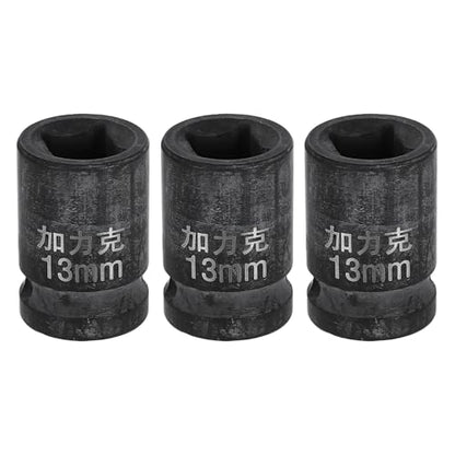 HARFINGTON 3pcs 4 Point Square Socket 1/2" Drive 13mm Metric Square Impact Socket CR-V Blackening Standard Wheel Sleeve Pneumatic Sleeve Tool for Auto Repair Mechanical Maintenance Home Use - size: 13mm