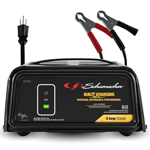 Schumacher Electric 6A Car Battery Charger and Maintainer, 3-in-1 Solution, for 6V/12V Power Sport, Automotive, and Marine Batteries, SC1320 - size: 6V/12V 6A Battery Charger and Maintainer