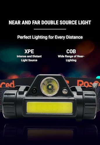 Magnetic LED Work Light & Rechargeable Headlamp - 2.7oz Ultra-Lightweight Task Light for Mechanics, DIY Repairs & Home Improvement - Motion Sensor, 90° Tilt & Hat Clip - Professional Gear