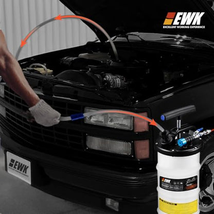 EWK Oil Change Bundle, 6.5L Pneumatic/Manual Fluid Extractor Pump + Flexible Reusable Funnel, Complete DIY & Pro Kit for Clean, Fast, Mess-Free Engine Maintenance - size: 6.5L + Flexible Oil Funnel