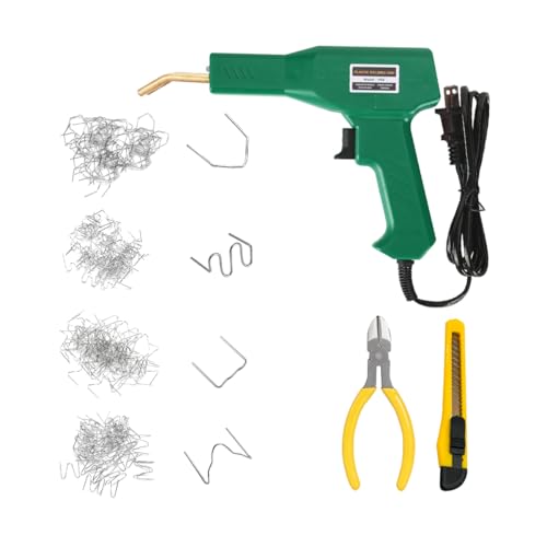 Zpana Car Plastic Welder, Portable Vehicle Hot Staples Weld Gun with 4 Types Staplers & Carry Case, Automotive Bumper Repair Welder Kit, Universal for Automobile RV Truck (Green) - color: Green