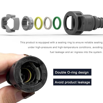 2 PCS Fuel Line Quick Connector, 1/2 SAE to 1/2 Nylon Tubing 90 Degree Elbow Fuel Line Connector, Elbow Bundy Female to Hose Barb Straight Quick Plugs for Most Vehicles - color: 12.61-ID12, Elbow