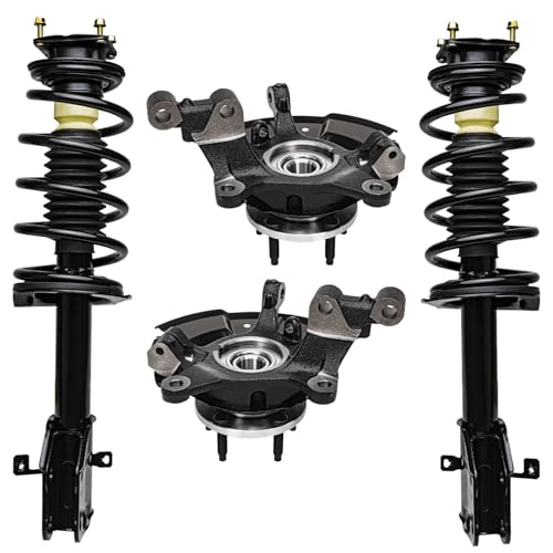 Detroit Axle - Front Steering Knuckle Strut for 2011-2014 Ford Edge, 2011-2015 Lincoln MKX, 2012 2013 Steering Knuckle & Wheel Bearing Hub Strut and Coil Spring Assembly Replacement - size: 4QU48709/ Big strut kit