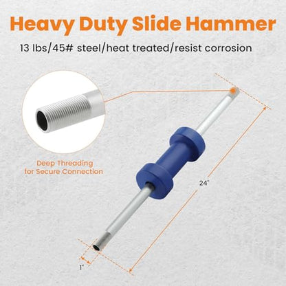 maXpeedingrods 13LBS Dent Puller Slide Hammer Car Dent Removal Tool Kit, Heavy Duty Auto Body Dent Repair Tool Kit, Automotive Dent Remover, 18 Pieces Slide Hammer Puller Set, Blue - size: 13LBS