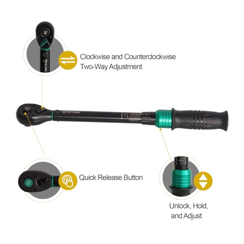 1/2-Inch Drive Click Torque Wrench, 25–250 ft-lb (33.9–339 Nm), ±3% Accuracy, 90-Tooth Ratchet, Dual-Direction, Chrome Vanadium Steel with Storage Case - size: 1/2 25-250 ft-lb