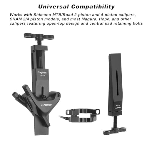 Bicycle Hydraulic Disc Brake Caliper Piston Press Tool, CNC Aluminum Alloy Reset Tool for Shimano, SRAM, Magura, Hope Dual/Quad Piston Brakes, Flat-Push Design for Ceramic Pistons