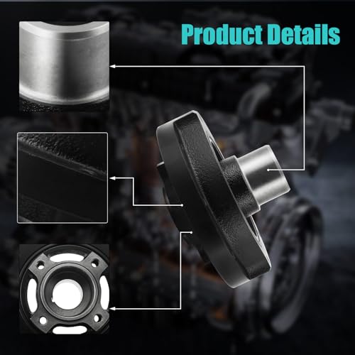 AULINK 594-024 Harmonic Balancer Crankshaft Pulley 4.2L 5.0L 5.8L V8 | For Ford F150,F250,F350,Mustang,Thunderbird,Custom,E150 E250 E350 Econoline For Lincoln Town Car, Continental