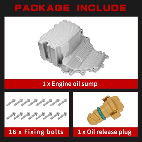 HL3Z-6675-A Upgraded Aluminum Engine Oil Pan Kit Compatible with Ford F-150 3.5L 2017-2019, F-150 3.3L 2018, Expedition 3.5L 2018-2019, Lincoln Navigator 3.5L 2018