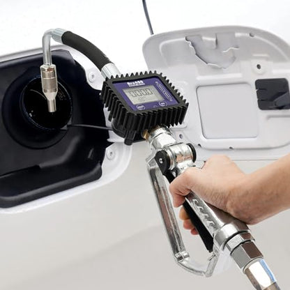 Electronic Oil Metering Gun, Digital Oil Control Valve Meter Nozzle, Pneumatic Oil Gun Quantitative Fueling Gun Oil Gun with Gauge, Control Valve Fuel Oil Transfer Gun - color: Style-A