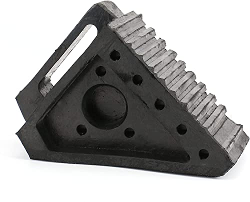 Fasmov 4 Pack Solid Rubber Heavy Duty Wheel Chock, Ergonomic Carry Handles, Premium Chock for Car, Travel Trailers, RV, Truck, and ATV - size: 4 Pack