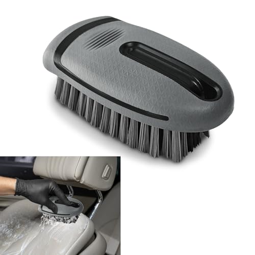Carpet and Upholstery Cleaning Brush, Household Hard Bristle Brush, Car Plastic Gap Cleaning Brush, Universal Auto Detailing Brush for Car Interior Seat, Clothes and Sofa Cleaning - color: Gray