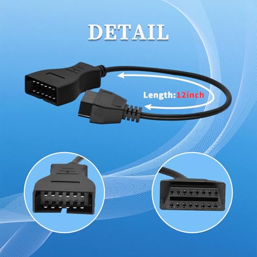 OBD1 to OBD2 GM Adapter Cable, Compatible for GM Vehicles 12 Pin Male to 16 Pin Female Obd2 Extension Diagnostic Connector, Work with ELM327 - style: Fit for gm-12pin