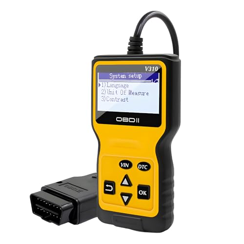 Car OBD2 Scanner Code Reader, Vehicle Engine Fault Scanner for Check Engine Light & Emission Status, CAN Diagnostic Scan Tool Universal for OBD II Protocol Cars Since 1996 (Yellow)