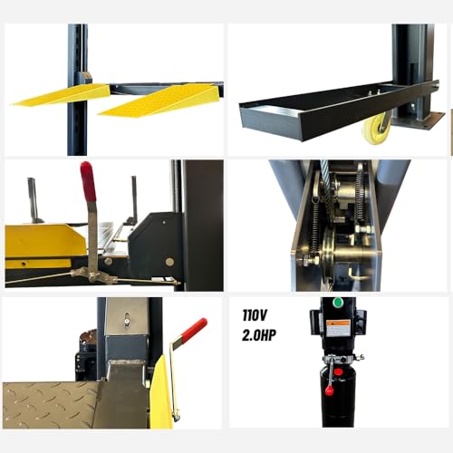 KATOOL 8500 lbs 4-Post Portable Storage Service Car Lift with Casters Kits Extra Tall Extra Long Extra Wide 4-Post Portable Storage Service Lift Home Parking Lift 36 Months Part Replacement