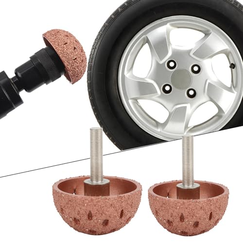 Tire Buffer Wheel, 2PCS Tungsten Steel Grinding Head | Tungsten Steel Bowl Type Tire Repair Grinding Head Tools with 6mm Shank