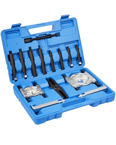 DAYUAN 14Pcs Bearing Separator Puller Set, Bearings Splitters Puller Tool | Heavy Duty 5 Ton Capacity, 2" & 3" Bearing Separators, Drop-Forged Heat-Treated Steel, 4 Sets Push-Puller Legs, Blue Case - color: Blue