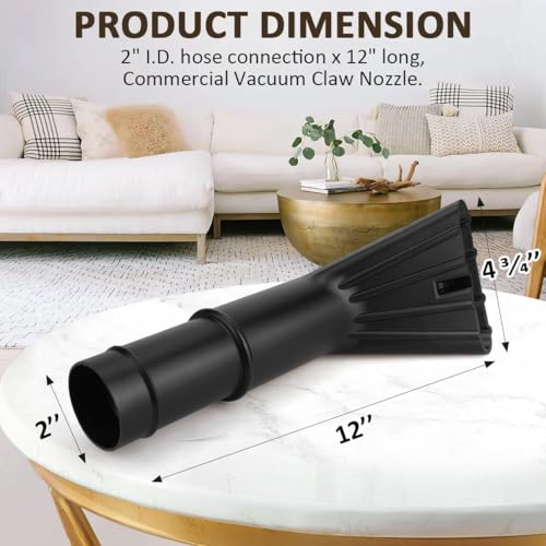 Vacuum Claw Nozzle 2" x 12" for Shop Vac | for Wet/Dry Utility Shop Vac Cleaning Auto Car Cars RV's Home Claw Nozzle SCN2 - style: 1 PACK