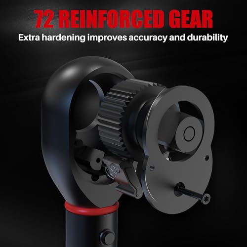 1/2-Inch Drive Click Torque Wrench-10-150 Ft-Lb for Car Motorcycle | Adjustable Inch Pound Torque Wrench (13.6-203.4Nm),72T Dual-Direction Dual Range, 3% Precision for Bike Lug Nut Machinery DIY - size: 1/2"DR. 10~150 FT-LB