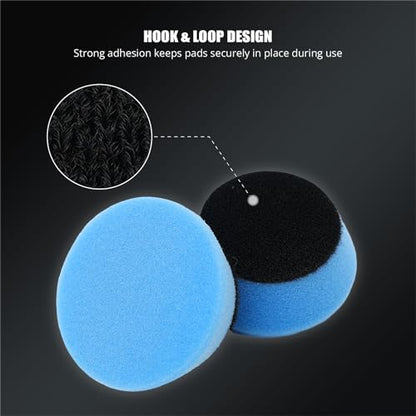SPTA Blue T60 Moderate-Cut Foam Polishing Pads, 5Pcs 2inch/50mm Sponge Polishing Buffing Pads, Car Foam Detail Polishing Pad Kit for Car Detail Polishing, Small Area Polishing -FPTSS2B - color: 5Pcs Blue T60 Moderate-Cut Pad, size: 2 Inch (50mm)