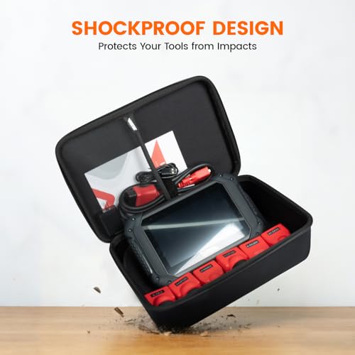 ANCEL EVA Hard Protective Case for V5 HD PRO Heavy Truck Scanner, Waterproof Shockproof Storage Bag with Large Capacity, Smooth Zippers and Easy Carry Handle, Travel Ready - style: Case for V5HD PRO