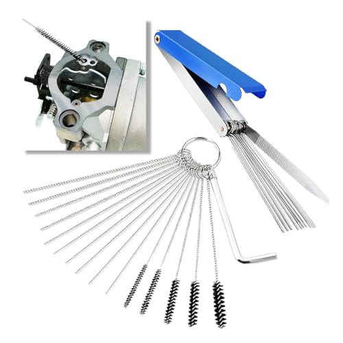 Carburetor Torch Tips Jet Remove Cleaner Made of Stainless Steel, Airbrush Cleaning Kit, 13 Cleaning Set+5 Nylon Brushes+10 Cleaning Needles+1 Throttle Wrench for Motorcycle Welder Carb Cleaner - size: 1 Set with Cleaning Needles