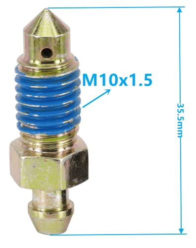 4 PCS Speed Bleeder,Bleeder Valve,Quick Bleeders with Dust Caps M10x1.5-35.5mm, H9406-4, 13908, 12702, 105407, 639580 - size: M10x1.5 - 35.5mm (4 PCS)