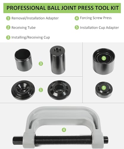 RACOONA Ball Joint Removal Tool Kit,Ball Joint Press,Car Accessories Ball Joint Separator Tool,Bushing Press Kit with 4x4 Adapters,U Joint Press and Removal Tool for Most 2WD/4WD Cars and Light Trucks