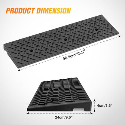 Nilight 1.6" Rise Curb Ramps, Heavy Duty Rubber Driveway Threshold Shed Ramp for Sidewalk Cars Lawn Mower Wheelchairs Motorcycles, 3300lbs Load Capacity - size: 1.6" Rise