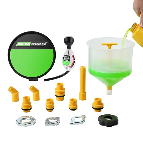 OEMTOOLS 87045 No Spill Coolant Filling Funnel Kit with Coolant Tester, No Spill Coolant Funnel Kit, Coolant Tester Kit - style: 16 Piece with Coolant Tester