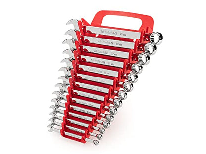 TEKTON Combination Wrench Set with Holder, 14-Piece (6-19 mm) | WCB92201 - size: 14-pc. (6-19 mm), style: Holder
