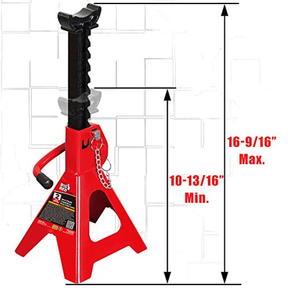 BIG RED T815016L Torin Hydraulic Low Profile Aluminum and Steel Racing Floor Jack, 1.5 Ton (3,000 lb) Capacity, Blue & T42002A Torin Steel Jack Stands: Double Locking, 2 Ton (4,000 lb) Capacity, Red