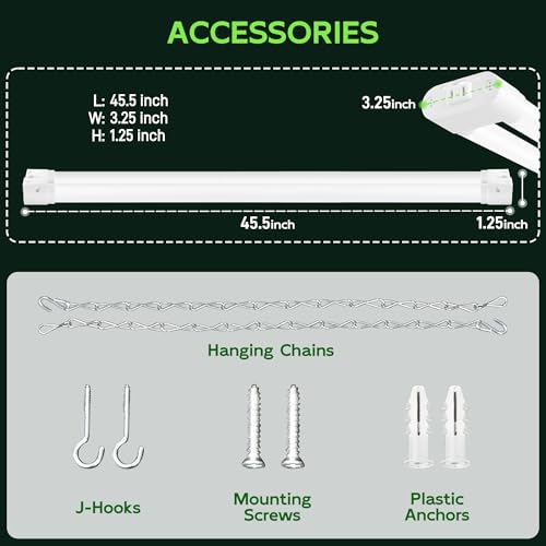Hlite 4FT LED Shop Lights with Power Cord 5500LM,3 Power Level&3CCT,6 Pack | Linkable Utility Shop Light 4000K/5000K/6500K Tunable,5W/34W/42W Switchable,Shop Lights for Garage,Workshop,Warehouse