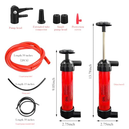 KVAEY Siphon Fluid Transfer Pump, Multi-Use Liquid Transfer Siphon Hand Pump Fluid Extractor Pump, Siphon Fuel Transfer Pump Kit for Gasoline Gas Oil and Liquids, Car Accessories