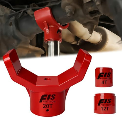 Bottle Jack Adapter Set, 20T + 4T/12T Sleeves, Fits 2" & Smaller Saddle | 20t Base With 4t/12t Sleeves. Anti-Slip, Stable. Fits 2" & Smaller Saddle, 3/4" Round & 3" Square Axles. For Rv, Trailer, Atv - color: Red-With two jack adapters