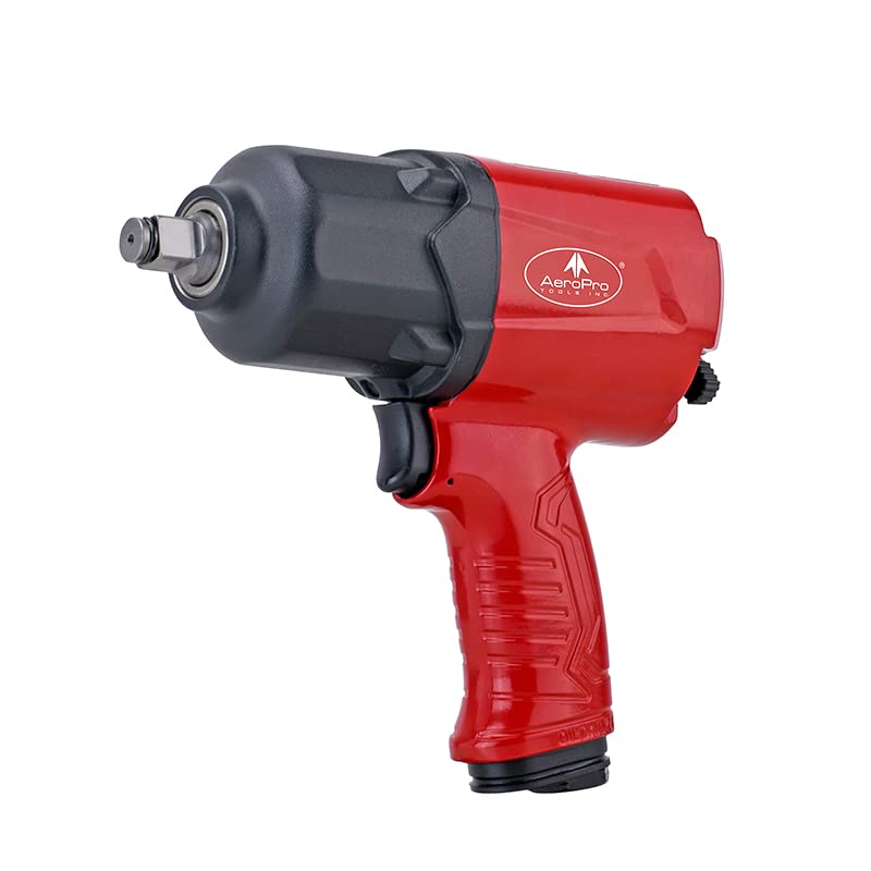 AEROPRO TOOLS 1/2-Inch Aluminum Air Impact Wrench(A398),Twin Hammer with 1380FT-LB Max Loosening Torque, Pneumatic Impact Gun, for Auto Repair, Tire Shop (Aluminum Housing) - style: 1380 ft-lbs | Aluminum Housing