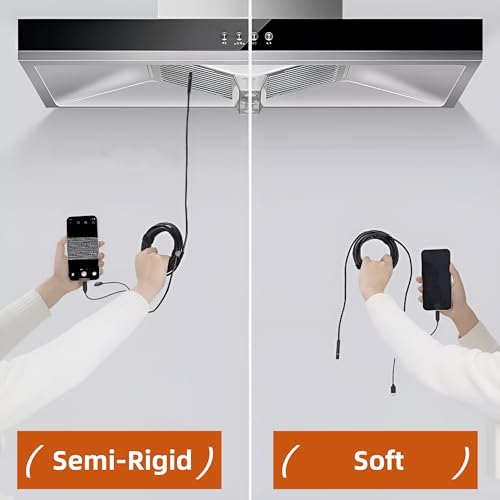 Dual-Lens Endoscope Camera with Light,Borescope with 8 Adjustable LED Lights 1920P HD,16.5ft Semi-Rigid,IP67Waterproof USB Inspection Camera for iPhone,Gadgets for Men…