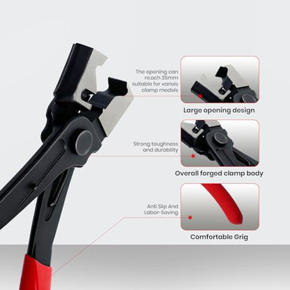Electrical Disconnect Pliers 4pack Fuel Line Clip Removal Tool | Automotive Tools Connector Clamps, Ignition Coil Safety Wire Plier, for Cars Trucks Clamp Repair - color: Red