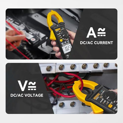 Digital Clamp Meter Multimeter 4000 Counts Voltage Tester with Auto Range, AC/DC Voltage, AC Current, Resistance, Capacitance, Continuity Diode,Live Wire Test, NCV, True RMS, AC Current Meter LD202A+ - style: LD202A+ 4000 Counts AC Current