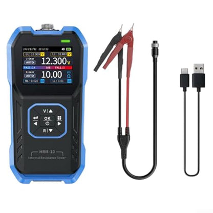 HRM-10 Voltage Internal Resistance Tester, Automatic Voltage Meter, TFT High-Definition Screen Car Tester, 100V 200Ω, Digital Analyzer - size: 1*Internal Resistance Meter+C