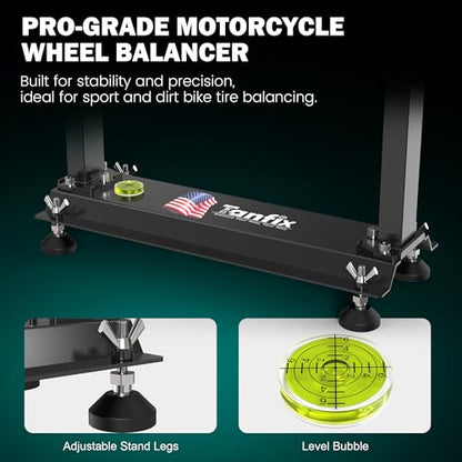 Motorcycle Wheel Balance Stand, Heavy-Duty Single-Axle Wheel Balancing Tool for Static & Dynamic Tire Alignment - style: Lightweight Version-Update