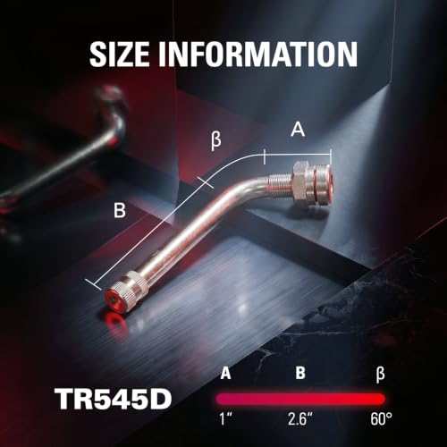 CKAuto Tire Valve Stems, TR545D 60 Degree Valve Stem | Compatible with Alcoa 22.5in 24.5in Aluminum Wheels (Pack of 10) - color: tr545D
