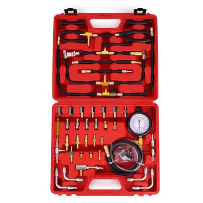 MOCA Pro Fuel Injection Pressure Tester Kit 0-140PSI/ 10 Bar, Fuel Pressure Tester Kit Diagnose Weak Fuel Pumps, Test Fuel Flow, and Leak-Down Fits for BMW & for Ford & for Mercedes Benz
