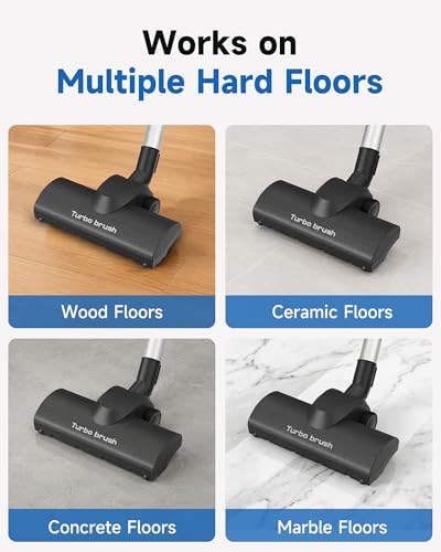 Turbo Brush Floor Attachment for Shop Vac Wet Dry Vacuum Cleaners, Universal Fit with 1-1/4" 1-3/8" 1-7/8" 2-1/2" Adapters, Black, 10.6 Inch Wide